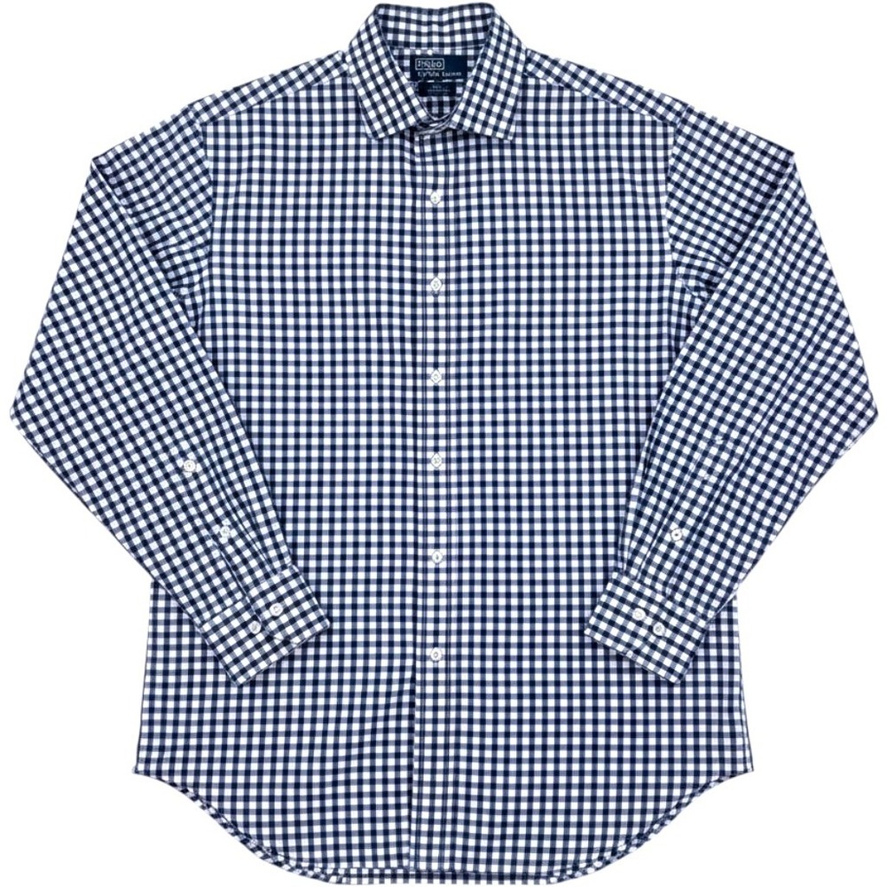 Polo Ralph Lauren Regent Classic Fit Shirt Mens 2XL 17 34/35 Navy White Gingham